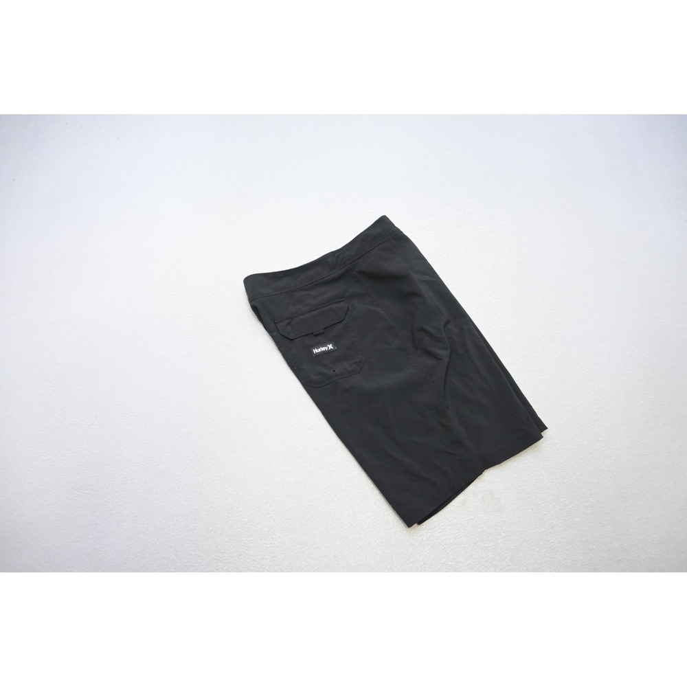 Hurley Board Shorts Mens 31 Black Solid Swim Trunks Lace Up Pocket Excellent